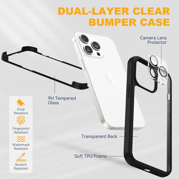 ETUI TIL APPLE IPHONE 14 PRO MAX PLASTIK TRANSPARENT BUMPER A2894