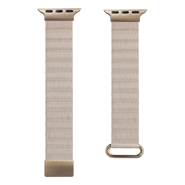 Crong Eclipse - Magnetisk Læderrem til Apple Watch 38/40/41/42 mm (Beige)