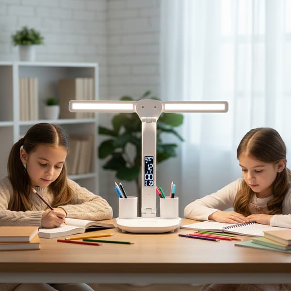 LED-pöytävalaisin näytöllä, piirustuskellolla, kaksoislämpötilalla