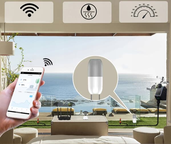 Tuya WiFi udendørs trådløs jordtemperatur-fugtighedssensor