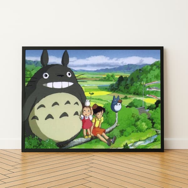 Målning med siffror med ram Totoro Ghibli 50x40 cm