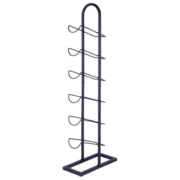 Vinställ metall svart 6 flaskor 27x13x84,5 cm
