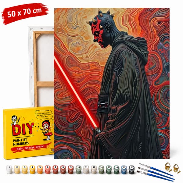 Måla efter nummer-tavla med ram Star Wars Darth Maul 50x70cm