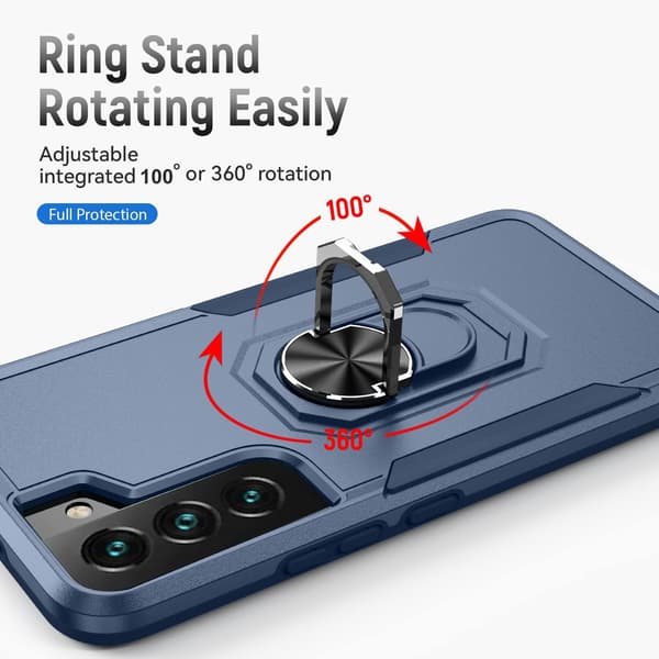 FODRAL TILL SAMSUNG GALAXY S22 BLÅTT MED STATIV
