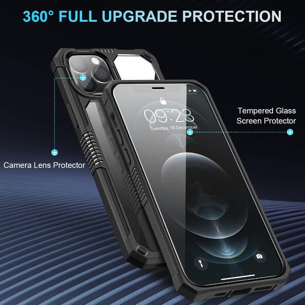MUSTA SUOJA APPLE IPHONE 12 PRO MAXILLE, KARKAISTU LASIKAMERA A2342