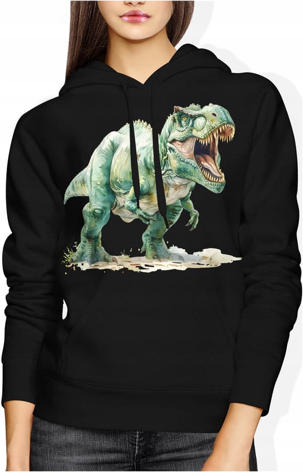 DINOSAUR DAME SWEATSHIRT MED DINOSAURPRINT SOM GAVE TIL HENDE L