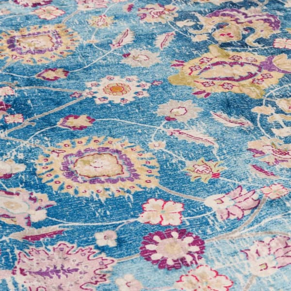 vidaXL vaskbart tæppe, farverigt, 80x300 cm, skridsikkert
