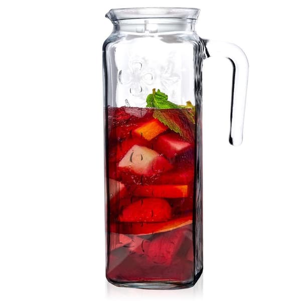 Lasinen kannu kannella 1,2 l