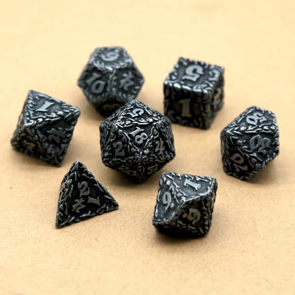 Whispering Forest RPG Dice -setti, 7 metallinoppaa