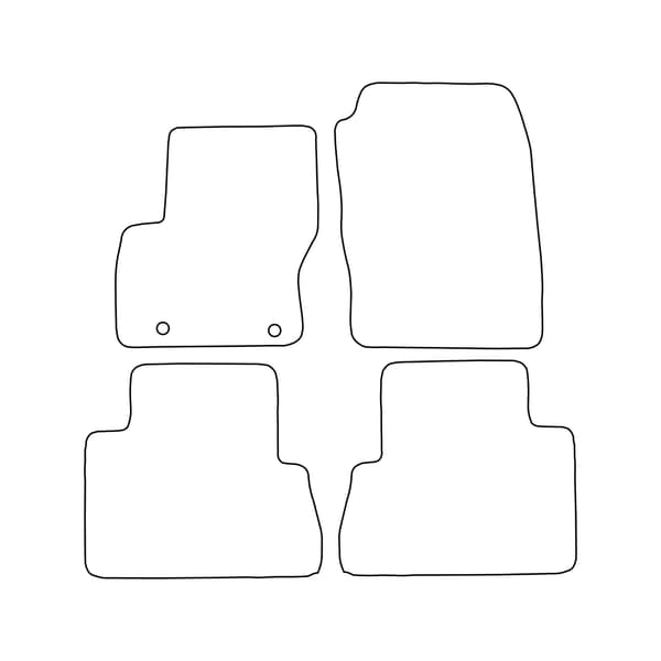 [BLM]FO007 Sort - Velourmåttesæt til Ford C-Max II 2010-2019 - sort kant