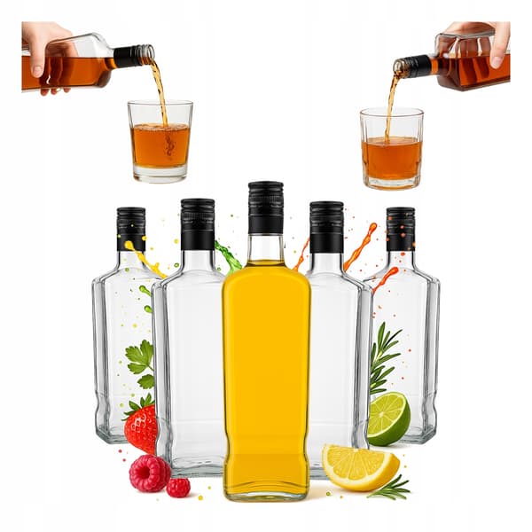 JACK WALKER Flaske 1000ml + LÅG til MOONLIGHT WHISKY ROM Beholder 1L