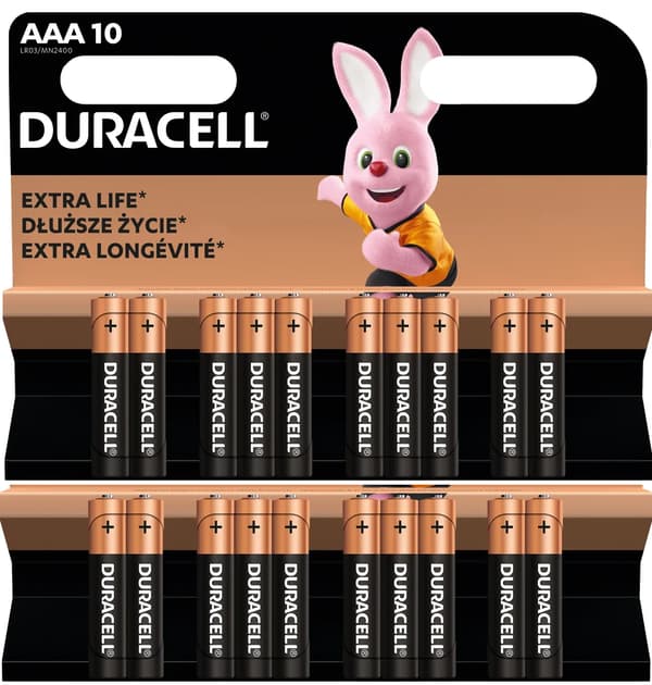 Duracell Extra Life LR3 AAA alkaliske batterier 20 stk.