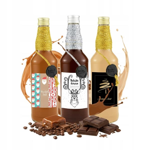 10x MONOPOL-FLASKOR 500ml JULDEKORERADE För Likörpresent