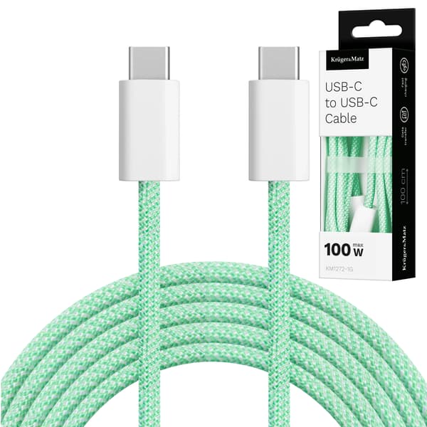 Kruger ja Matz Basic USB-C-kaapeli vihreä 100 W 1 m