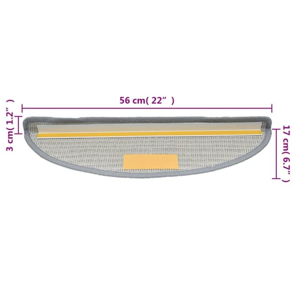vidaXL trappetrin, 10 stk., 56x17x3 cm, grå