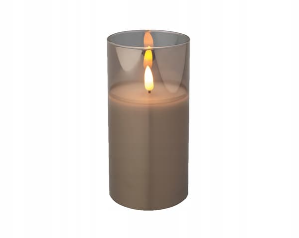 LED-lys i glas dekorativ grå 15 cm