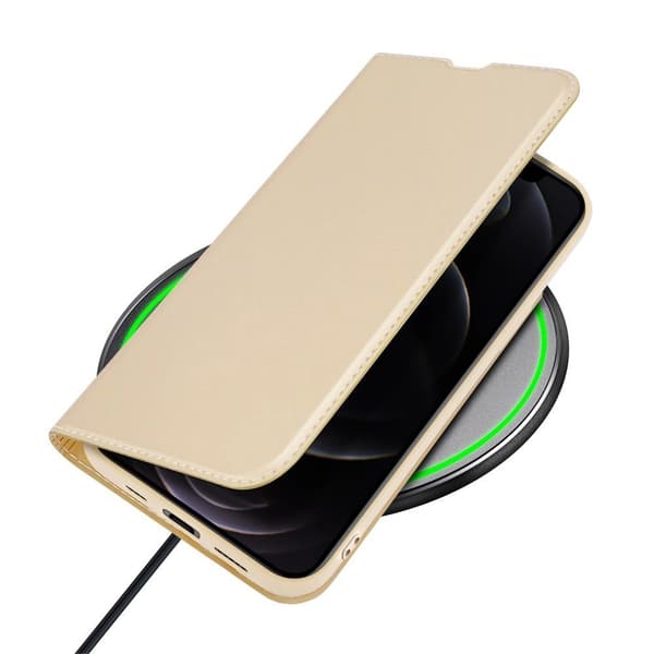 Dux Ducis Skin Pro Hölsterfodral med Flip iPhone 13 Pro Guld