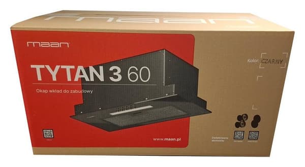 MAAN Tytan 3 60 Svart köksfläkt för underskåp