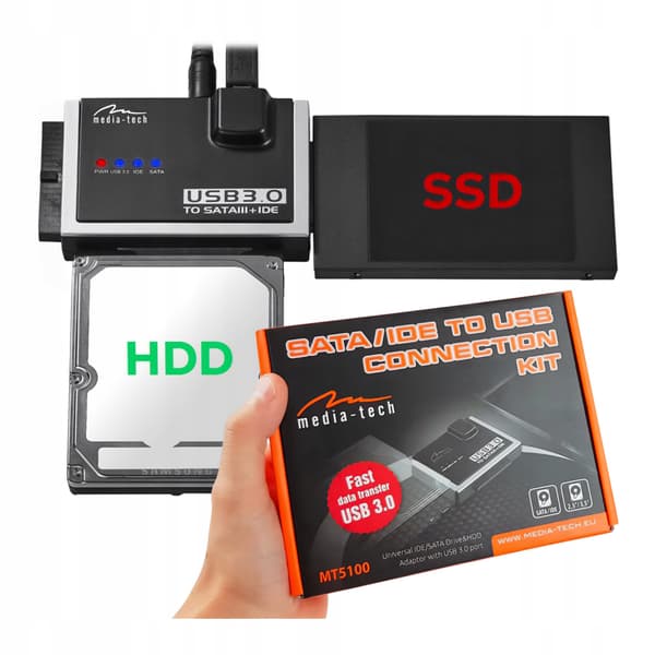 SATA/IDE til USB tilslutningssæt - adapter til alle harddiske og drev IDE/SATA til USB 3.0