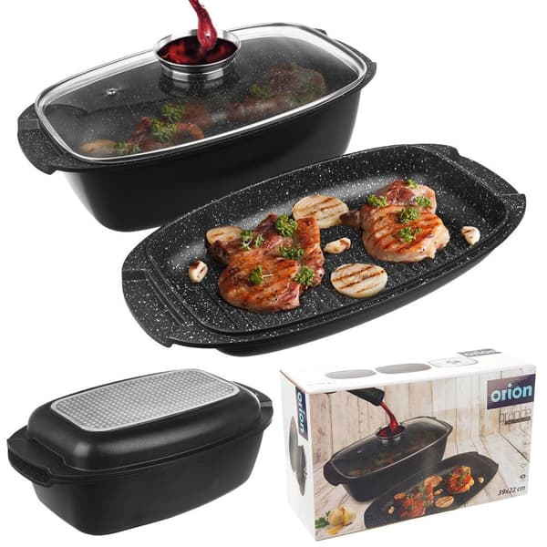 Granitrostare med lock 3in1 stor 5 l, 39x22 cm