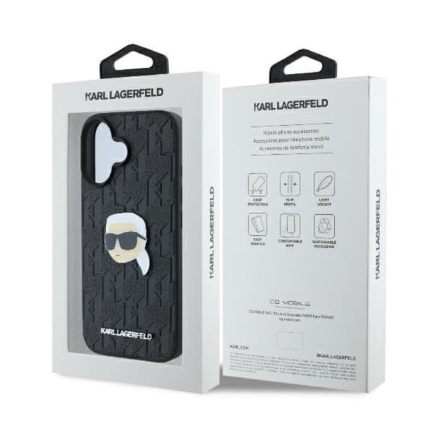 Karl Lagerfeld Monogram Karl Hovednål - iPhone 16 cover (sort)