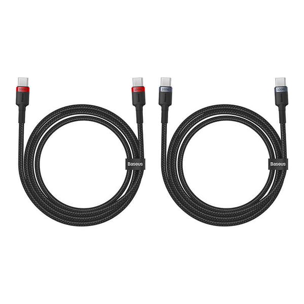 Baseus Cafule USB-C - USB-C -kaapeli 100W, 1m, 2 kpl (puna-musta, harmaa-musta)