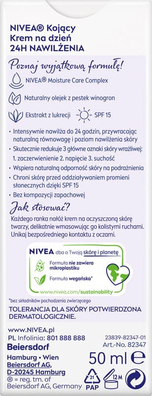 NIVEA 24H fugt beroligende dagcreme SPF 15 50 ml