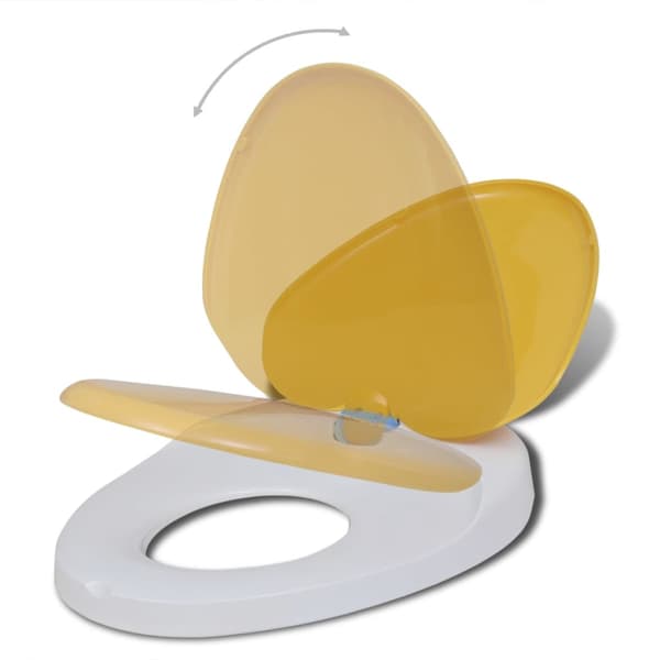 vidaXL Mjukstängande toalettsitsar, 2 st, plast, vit och gul
