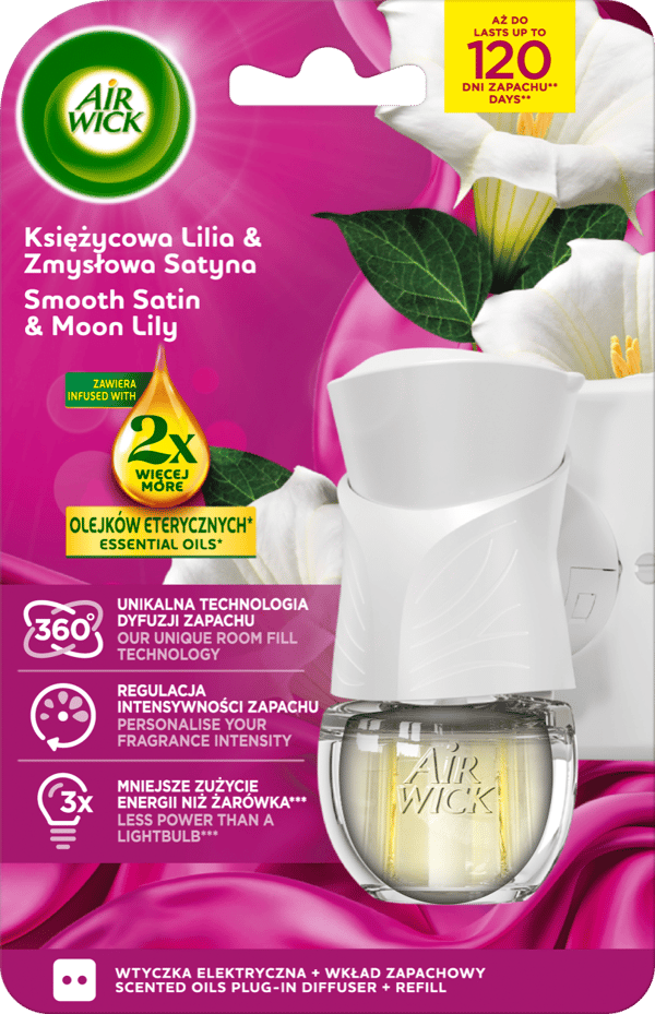 018123 Air Wick Elektrisk Set Månlilja & Sinnlig Satin