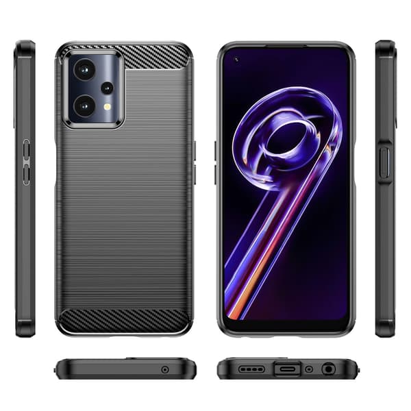 Carbon Case flexibelt fodral Realme 9 Pro svart