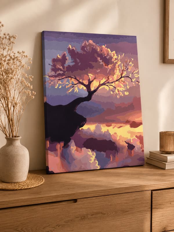 MALING EFTER TAL MED RAMME Billeder til maleri - Kirsebærblomst 40x50 cm