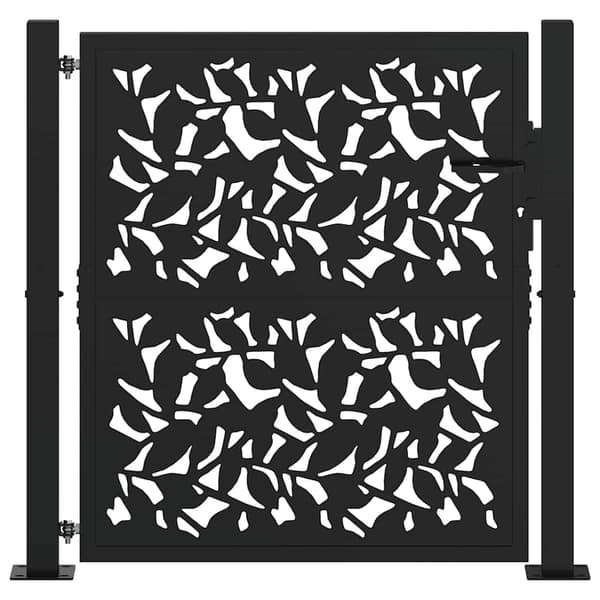 vidaXL havelåge sort 105x106 cm stålbladmønster
