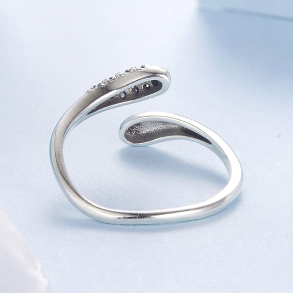 Silver justerbar ring CRISTAL TEARFLOWER 925 silver