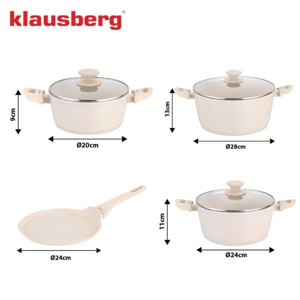 7-DELT MARMOR KØKKENGREJ KLAUSBERG KB-7963