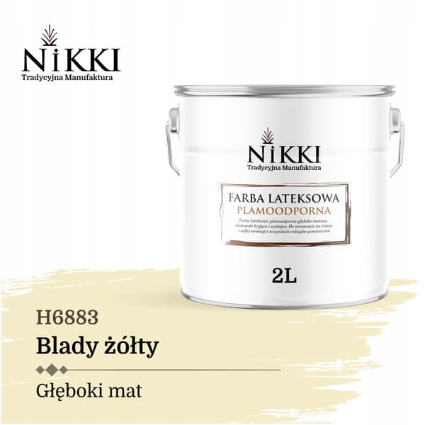 MALING LATEKS PLETRESISTENT FARVE BLEG GUL H6883 2L DYB MAT