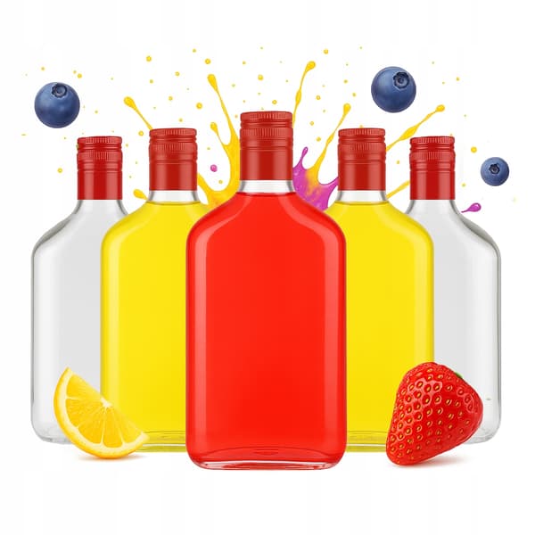 5x Glasflaskor FLASK 350 ml För Hembränt Vodka Alkohol Juice Gåva