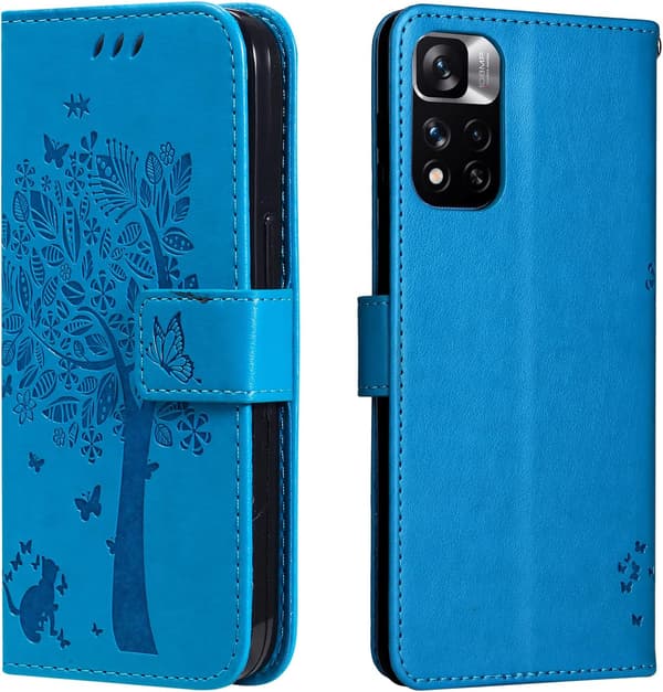 BLÅT FLIP-ETUUR TIL XIAOMI REDMI NOTE 11 PRO/PRO+ 2xHÆRDET GLAS