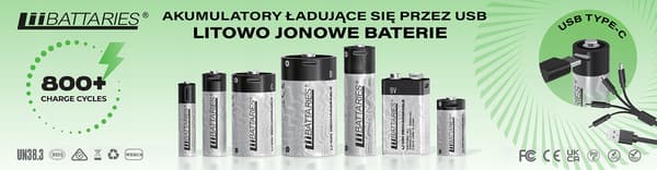 LiiBatteries USB-A - USB-C -sovitin SOVITIN akkujen lataamiseen