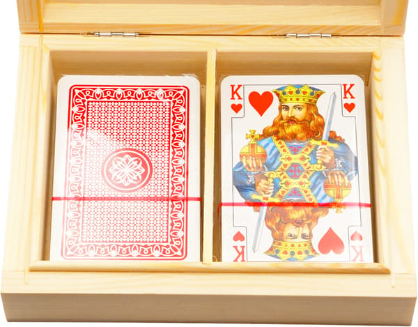 Piatnik KLASSISKE spillekort i trææske