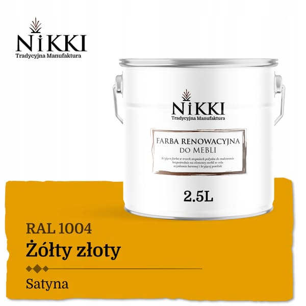 Möbelfärg för kökskåpsframsidor Guldgul RAL1004 Satin 2,5L