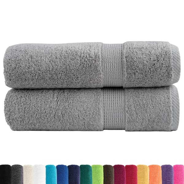 vidaXL Premiumhanddukar SOLUND, 2-pack, Grå, 100x150 cm