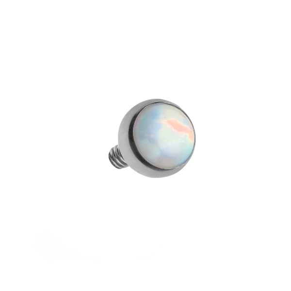Titanmutter med vit opal OP18 - TNA-018 1.2/4