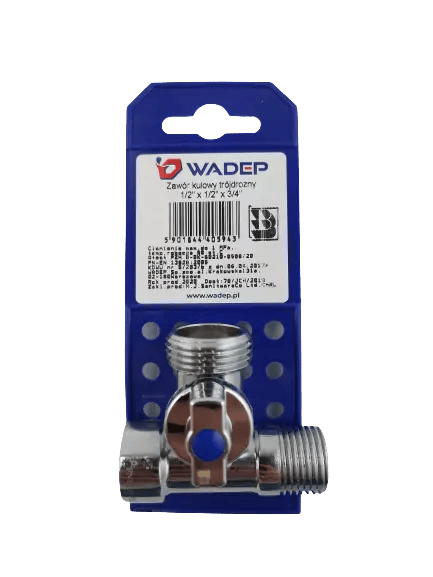 WADEP TREVÄGSKULVENTIL - 1/2"X1/2"X3/4"