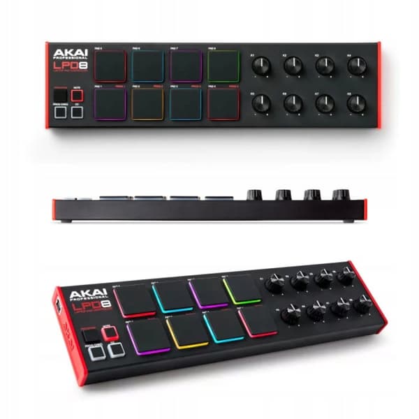 AKAI LPD 8 MKII Mini USB/MIDI-kontroller, 8 pads, svart