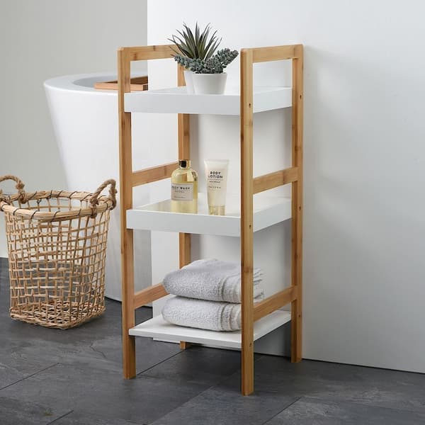 Bambus badeværelsesskab 3-niveau 30x30x72 cm