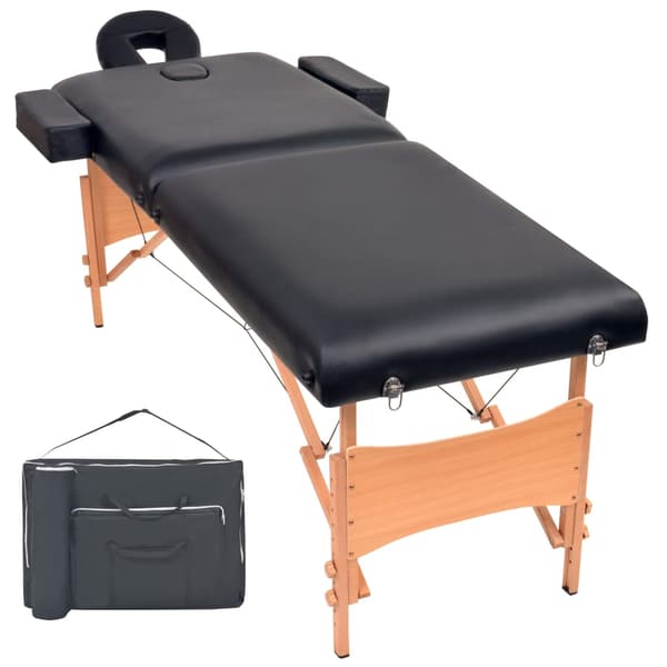 vidaXL foldbar massagebriks 10 cm tyk 2-zoner sort