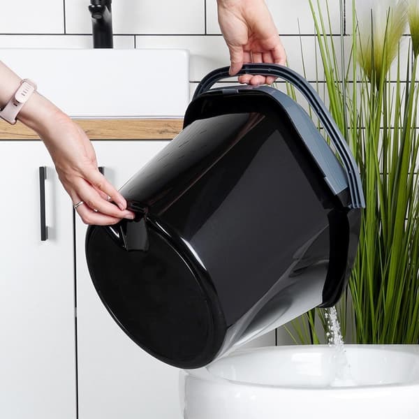 Moppespand med vringeklemme plastik sort 14 l