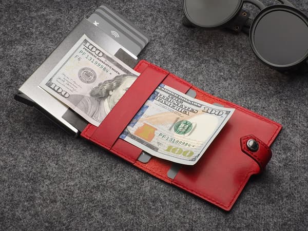 EASY WALLET lavet af Nomad garvet læder, rød