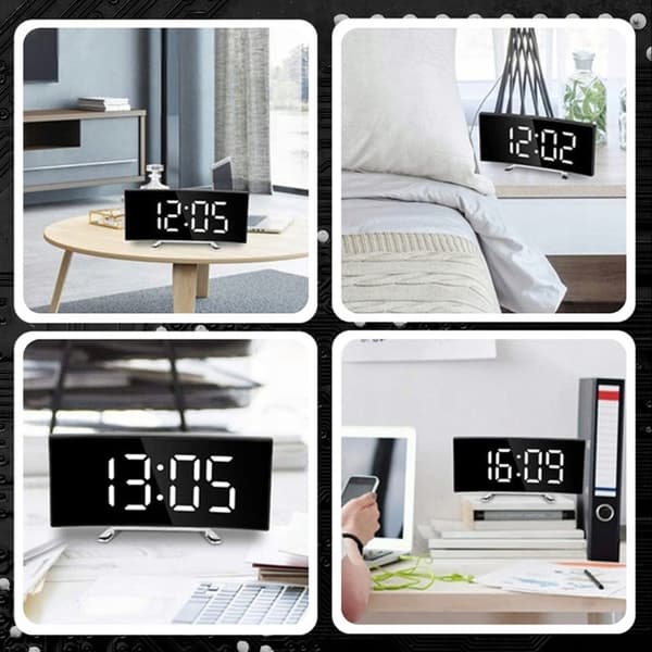 Digitalt LED spejlur - DT-6507 (hvid)