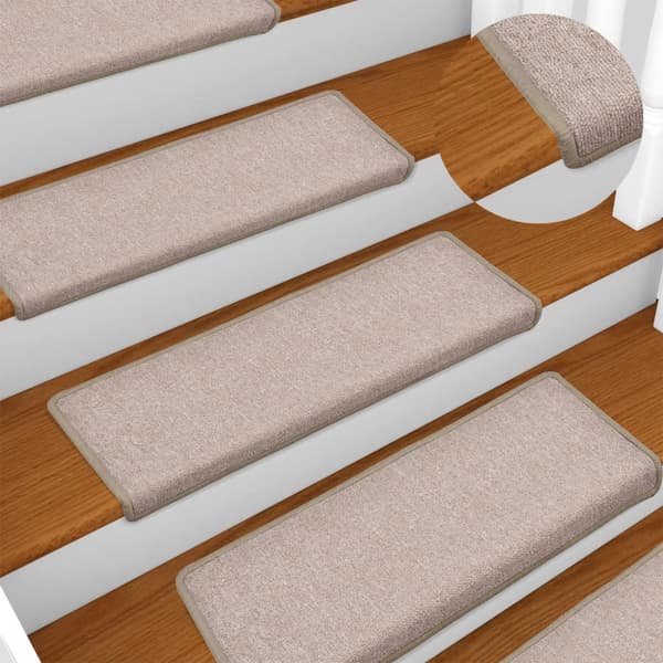 vidaXL trappemåtter 15 stk. 65x21x4 cm taupe rektangulær kant